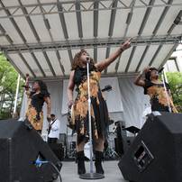 Martha Reeves, center, performs with the Vandellas during the season's first Sonic Lunch concert on Thursday, June 6, 2013. Melanie Maxwell | AnnArbor.com